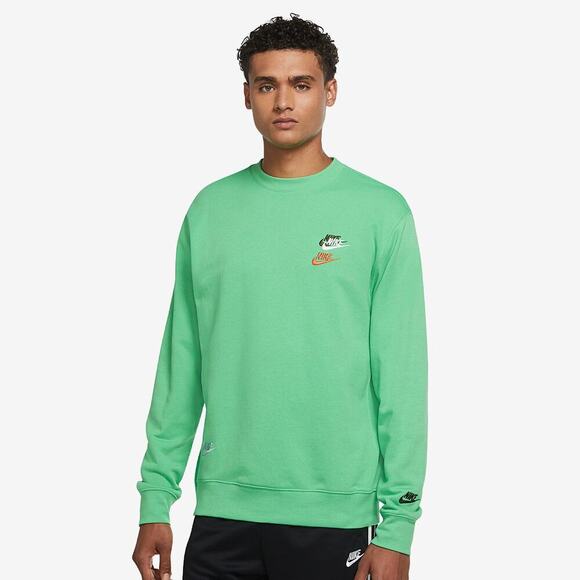 Nike Sportswear French Terry Essentials Crew Neck Sweatshirt Light Green Small - Picture 1 of 15